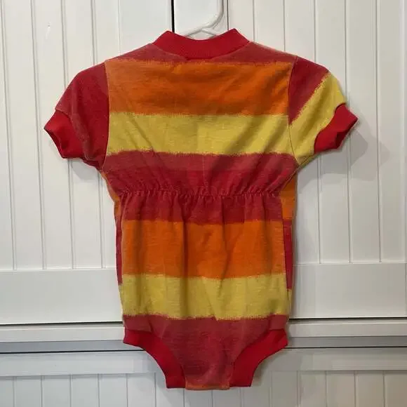 VTG 80s Disney Mickey Mouse Snorkeling Stripe Romper - Picture 2 of 6